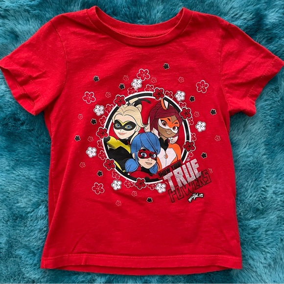 Miraculous Ladybug Short Sleeve Graphic Tee Size 4 - Picture 1 of 8